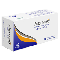 МЕТГЛИБ таб п/об 2.5мг+400мг n40