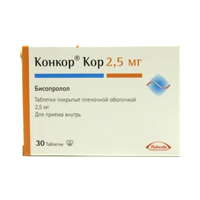КОНКОР КОР таб п/об 2.5мг 30 шт. КОНКОР КОР таб п/об 2.5мг 30 шт.