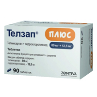 ТЕЛЗАП ПЛЮС таб п/об 80мг+12.5мг 90 шт.