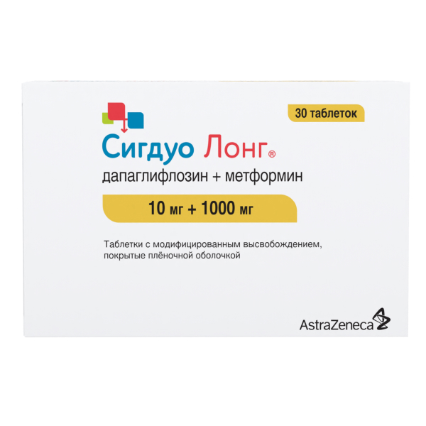 СИГДУО ЛОНГ таб п/об 10мг+1000мг n30