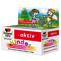 ДОППЕЛЬГЕРЦ КИНДЕР ГЛИЦИН+ВИТАМИНЫ ДЛЯ ДЕТЕЙ таб жев. 60 шт.