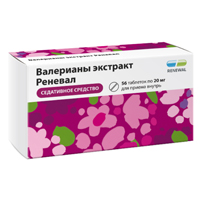 Валерианы экстракт Реневал таб. п/пл. об. 20мг №28 Валерианы экстракт Реневал таб. п/пл. об. 20мг №28