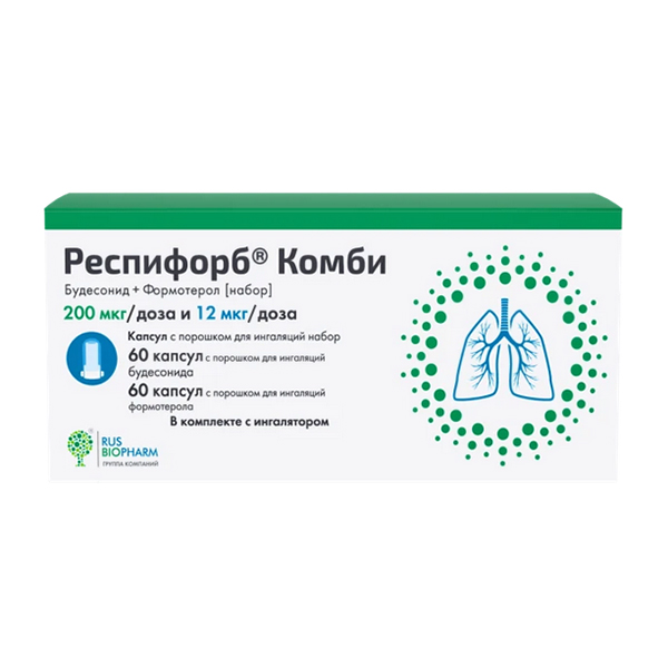 РЕСПИФОРБ пор. д/инг. 160мкг/4.5мкг - 60доз+ингалятор