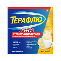 ТЕРАФЛЮ ЭКСТРА пор. (саше) 10 шт. Лимонный