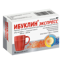 ИБУКЛИН экспресс пор. 400/325мг пак. 5г n9 ИБУКЛИН экспресс пор. 400/325мг пак. 5г n9