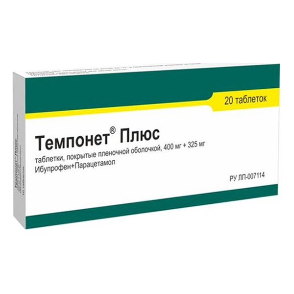 ТЕМПОНЕТ ПЛЮС таб п/об 400мг+325мг n10