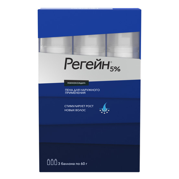 РЕГЕЙН аэроз. д/наружн. прим. 5% - 60г n3