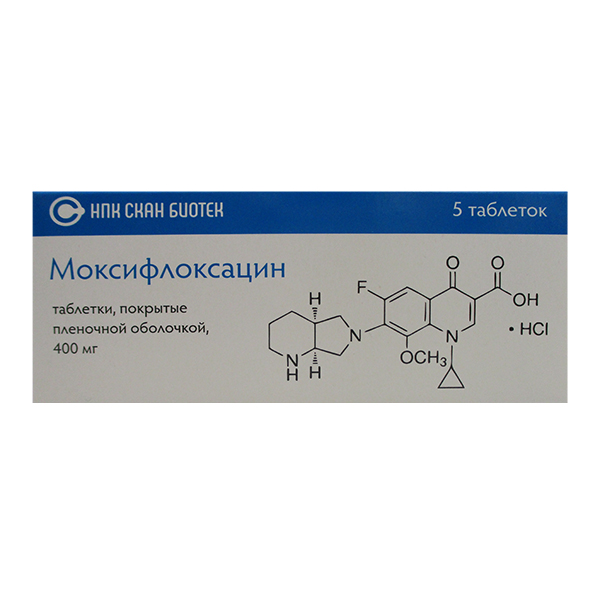 МОКСИФЛОКСАЦИН таб п/об 400мг 5 шт. МОКСИФЛОКСАЦИН таб п/об 400мг 5 шт.