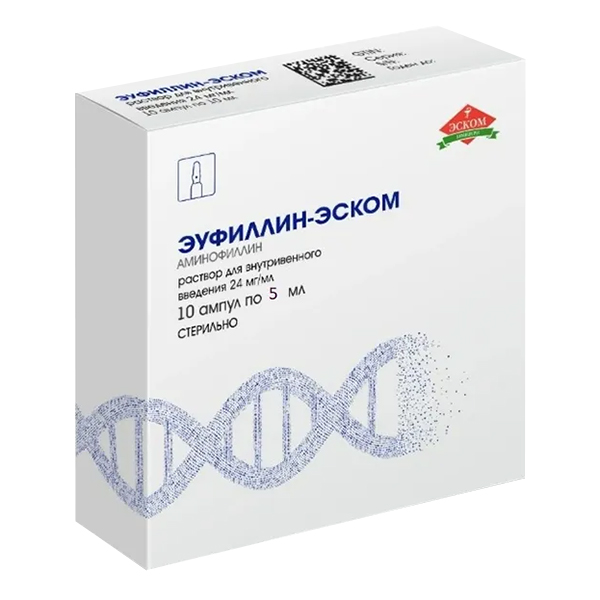ЭУФИЛЛИН р-р д/ин. (амп.) 2.4% - 5мл 10 шт.