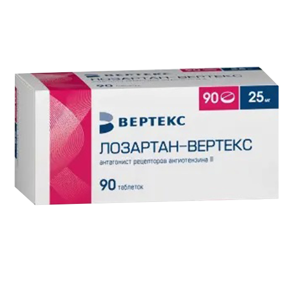 ЛОЗАРТАН таб п/об 25мг n90