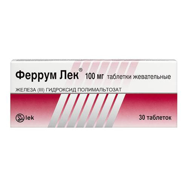 ФЕРРУМ ЛЕК таб жев. 100мг 30 шт.