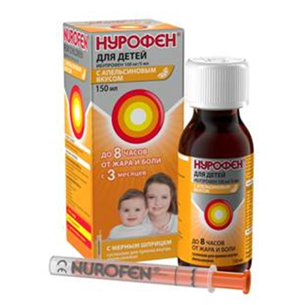 НУРОФЕН сусп. дет. (фл.) 100мг/5мл - 200мл 1 шт. Апельсиновый