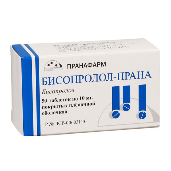 Бисопролол-Прана таб. п/пл. об. 10мг №30