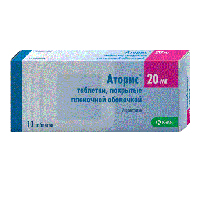 Аторис таб. п/пл. об. 20мг №30 Аторис таб. п/пл. об. 20мг №30
