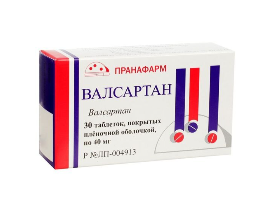 ВАЛСАРТАН таб п/об 40мг 30 шт.